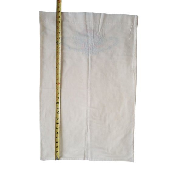 Vintage Floral Basket With Ribbon Hand Embroidered Standard Pillowcase - Picture 7 of 8